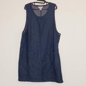 Van Heusen denim crew neck shift side button dress